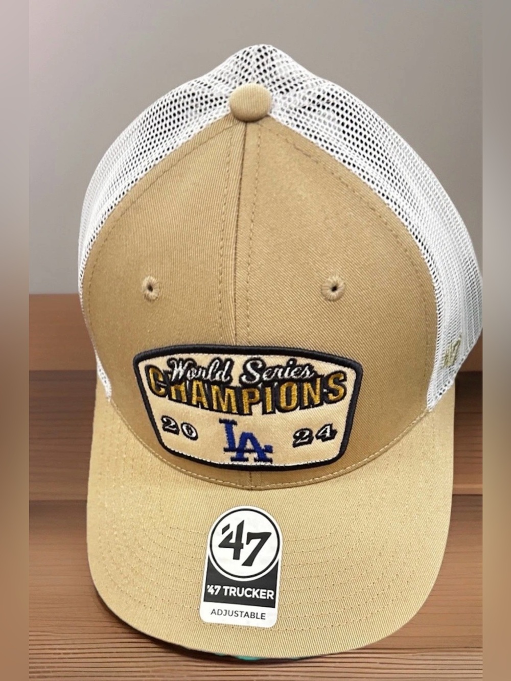 '47 DODGERS Khaki Bal Cap - Los Angeles World Series Champions Patch Ltd Ed
